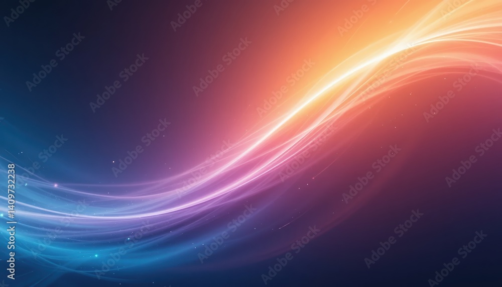 Poster dynamic light waves abstract background digital art colorful gradient modern design creative concept