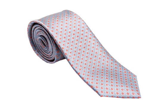 Elegant Light Red Tie with Subtle Square and Line Design for Formal Wear.