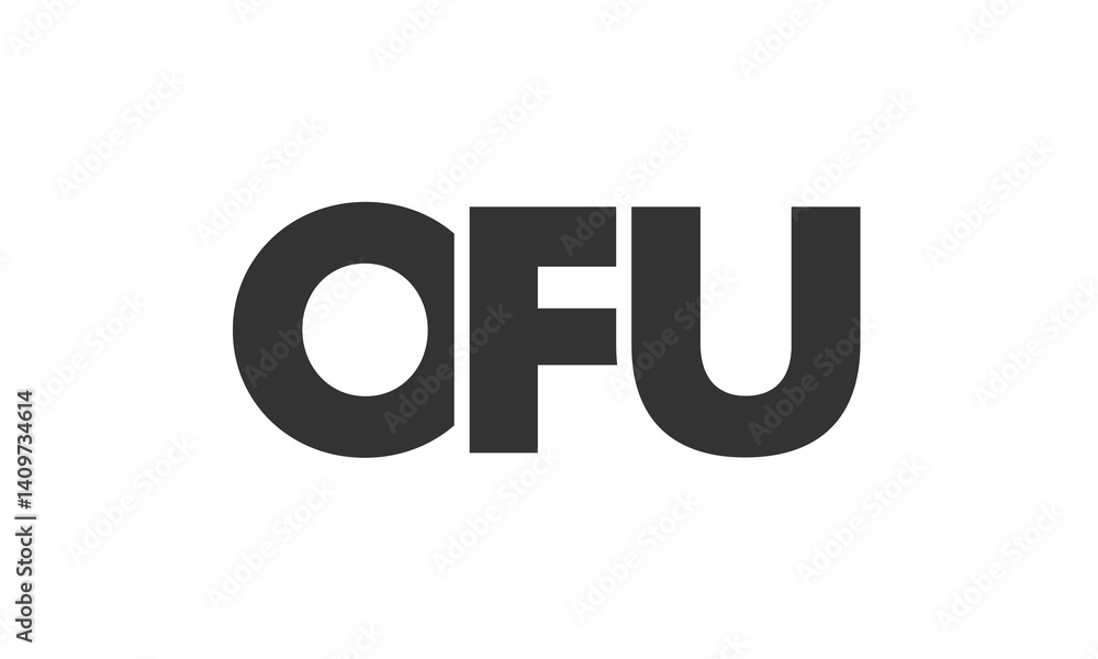 Poster ofu logo design template with strong and modern bold text. initial based vector logotype featuring s