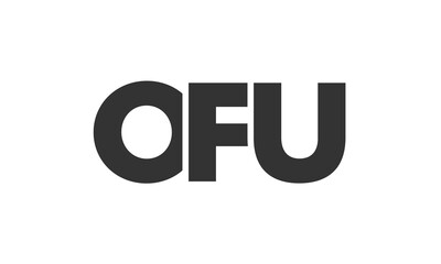 OFU logo design template with strong and modern bold text. Initial based vector logotype featuring simple and minimal typography. Trendy company identity.
