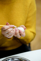 The process of painting Easter eggs, using bees wax as traditional Lithuanian method