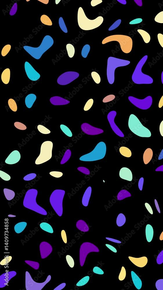Aufkleber abstract liquid patterns, fluid shapes , retro psychedelic style, seamless loop, wallpaper, vertical
