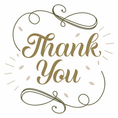 thank you handwriting vector illustration