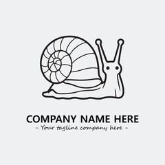 Snail illustration black and white for logo company vector image
