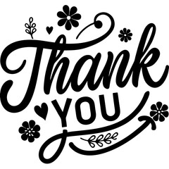 thank you handwriting vector illustration