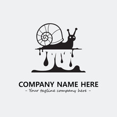 Snail illustration black and white for logo company vector image
