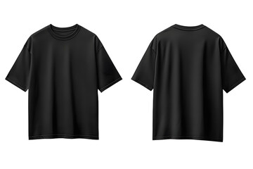 Black Oversize T-shirt Front and Back for Mockup