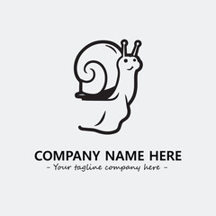 Snail illustration black and white for logo company vector image

