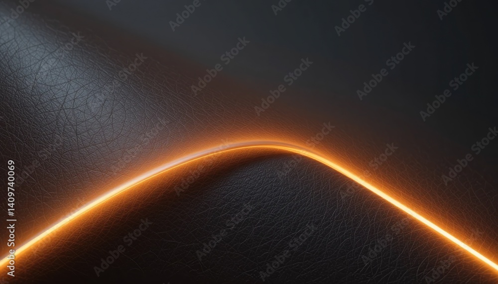 Poster dynamic light wave motion abstract space digital art dark environment side view modern design concep