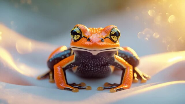 Awarape Dyeing Poison Dart Frog, Dendrobates tinctorius, Against a White Background