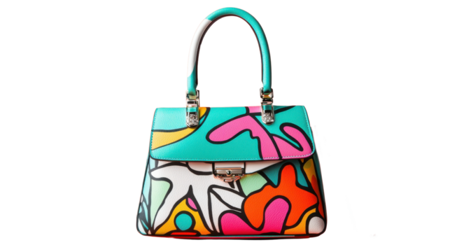 A vibrant bold and visually striking fashion accessory with an abstract contemporary design