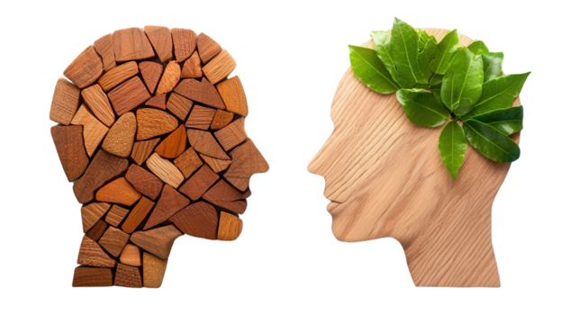 An abstract representation of the connection between mental well being and the restorative power of nature