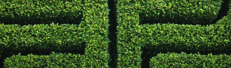 Obraz premium Green Leafy Maze Design with Lush Bushes and Patterns Created by Nature