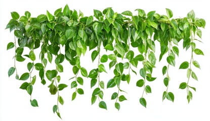 Lush Green Leaves with Vibrant Foliage and Delicate Vines