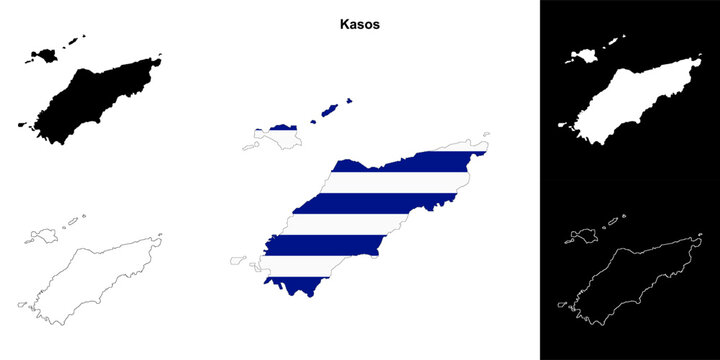 Kasos blank outline map set