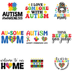 Autism Awareness Typography T-shirt Vector, unique autism shirts for Celebration, Autism Awareness Day illustration
