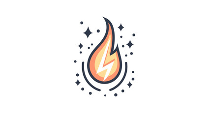 Stylized flame icon representing energy, passion, and creativity in design and branding