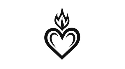 Heart and flame symbol representing passion, love, and inspiration in art and design