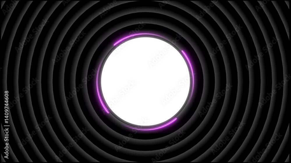 Poster abstract 3d circles render background loop black abstract pattern of circles with the effect of disp