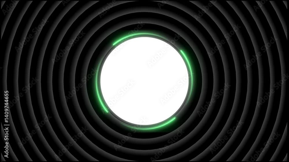 Poster abstract 3d circles render background loop black abstract pattern of circles with the effect of disp