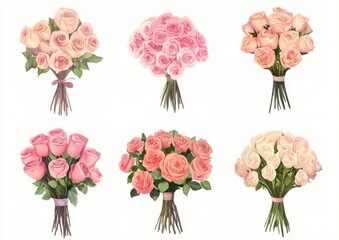Beautiful Pink Roses Bouquet Collection for Floral Decoration
