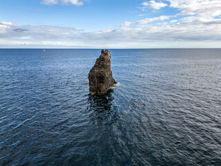 Gorgulho islet in Lido area of Funchal city, capital of Madeira Island, Portugal