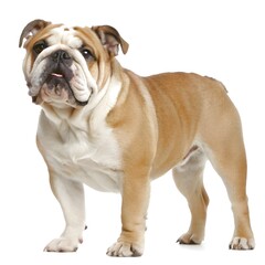 Obraz premium Portrait of a cute english bulldog standing on a white background pet dog animal breed canine