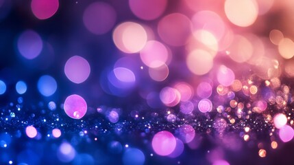 Vibrant Colorful Bokeh Background with Glittering Lights and Reflections