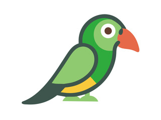 Colorful cartoon parrot illustration against a white background. A vibrant, stylized illustration of a parrot.  