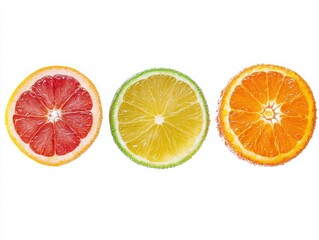 Juice, lemon slice, straw, isolated with white background