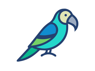 Colorful cartoon parrot illustration against a white background. A vibrant, stylized illustration of a parrot.  