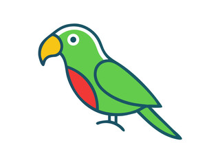 Fototapeta premium Colorful cartoon parrot illustration against a white background. A vibrant, stylized illustration of a parrot. 