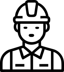 worker bold line vector icon on white background