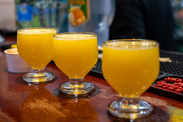 Traditional poncha drinks in a bar on Madeira island, Portugal