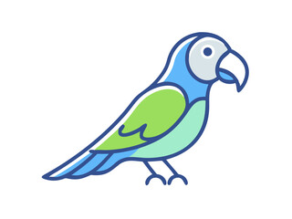 Colorful cartoon parrot illustration against a white background. A vibrant, stylized illustration of a parrot.  