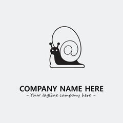 Snail illustration black and white for logo company vector image
