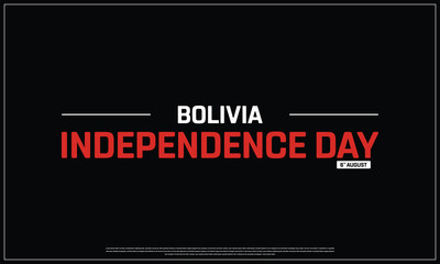 Bolivia Independence Day on a black background, Vector design of Independence Day of Bolivia, Typographic Design of Bolivia National Day, Flag typography of Bolivia