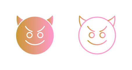 Smiling Face with Horns Icon Design