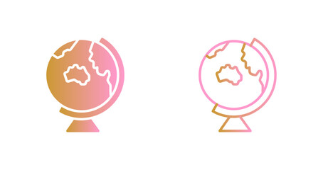 Earth Globe Asia-Australia Icon Design
