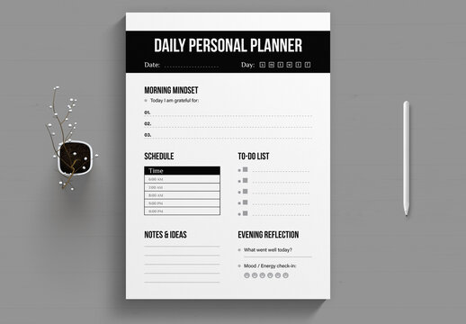 Daily Personal Planner Layout