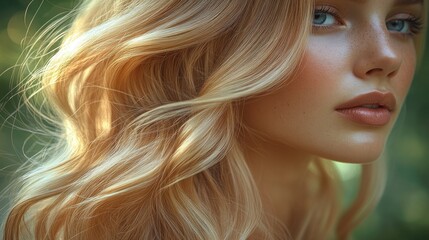 Naklejka premium Blond hair beauty portrait