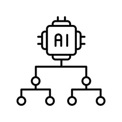 classification black line icon for digital and print projects.