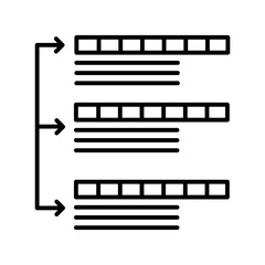 Obraz premium Cross-validation black line icon for digital and print projects.