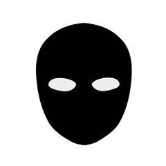 Silhouette superhero mask vector icon set