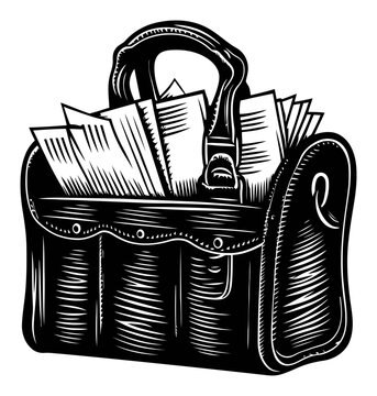 black briefcase full papers clip art preview