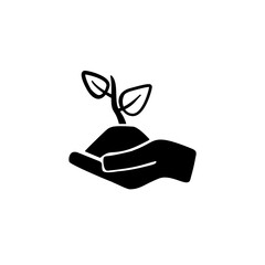 vector illustration of hands and plant seeds, a symbol of fertility