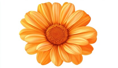 Bright Orange Flower with Layered Petals and Central Disk Structure
