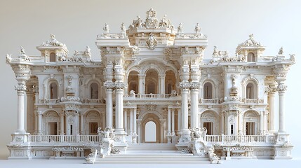 Detailed royal palace entrance with columns high resolution picture