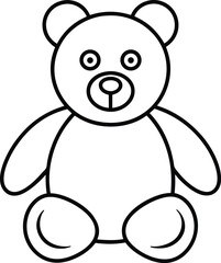 Teddy Bear Icon Line Art | Cute Toy, Plush & Nursery Animal Vector