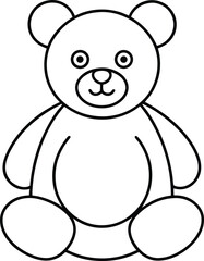Teddy Bear Icon Line Art | Cute Toy, Plush & Nursery Animal Vector